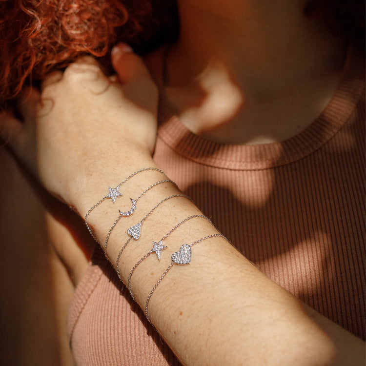 Lab Grown Diamond Sideways Heart Bracelet