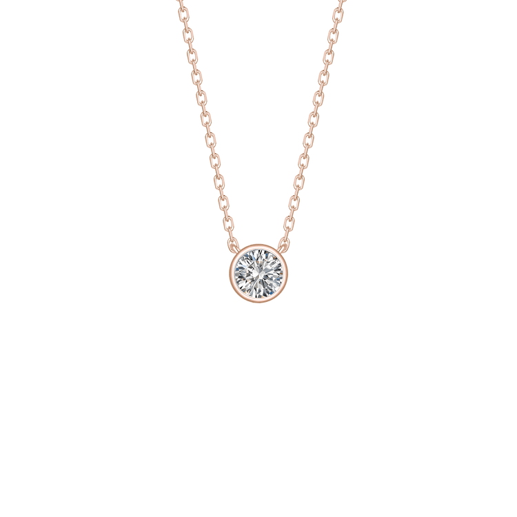 Lab Grown Diamond Bezel Set Solitaire Necklace