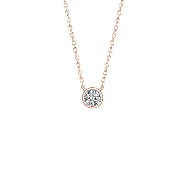 Lab Grown Diamond Bezel Set Solitaire Necklace