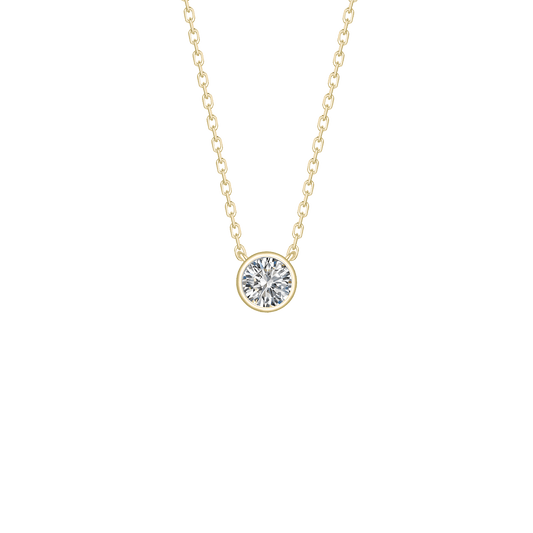 Lab Grown Diamond Bezel Set Solitaire Necklace
