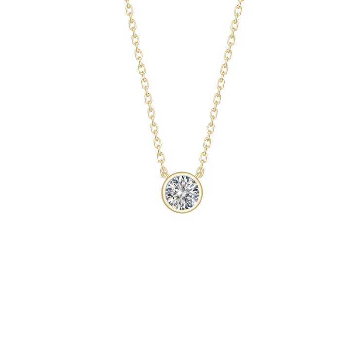 Lab Grown Diamond Bezel Set Solitaire Necklace