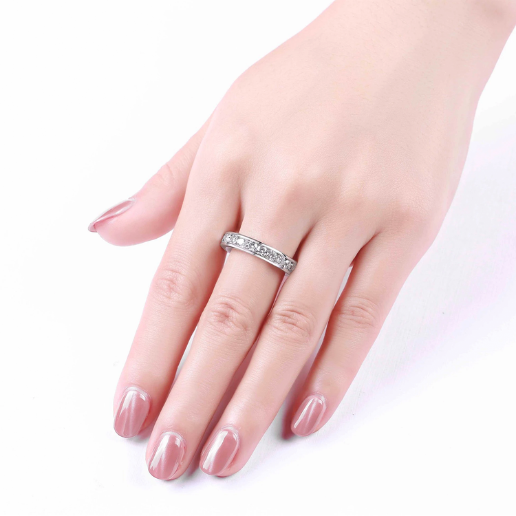 Lab Grown Diamond Channel Set Half Eternity Band