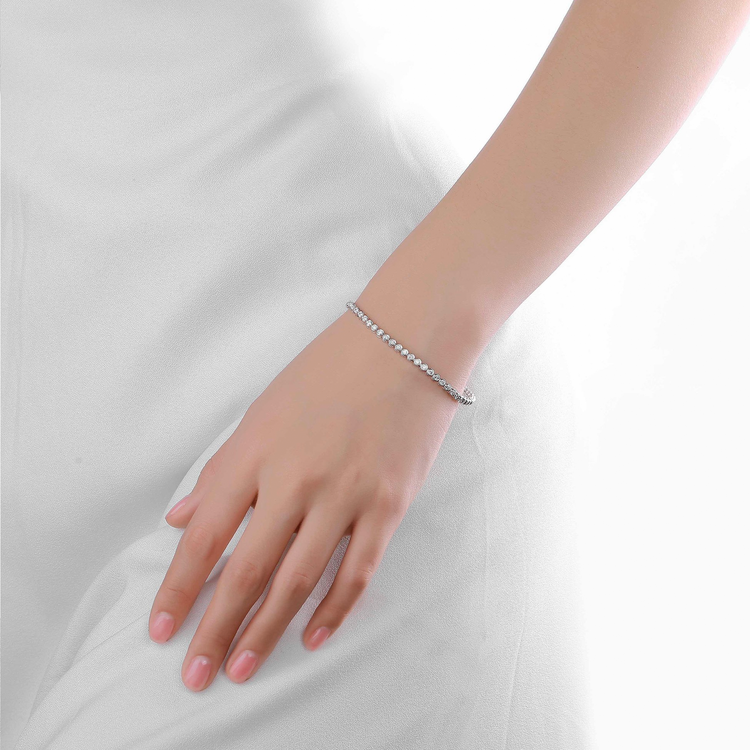 Lab Grown Diamond Bezel Set Tennis Bracelet