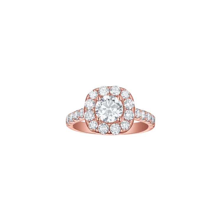 Lab Grown Diamond Cushion Halo Engagement Ring
