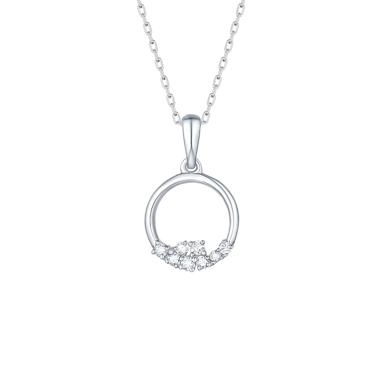 Lab Grown Diamond Circle Cluster Necklace