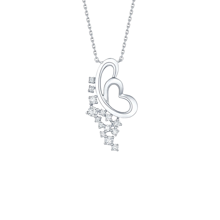 Lab Grown Diamond Heart Cluster Necklace