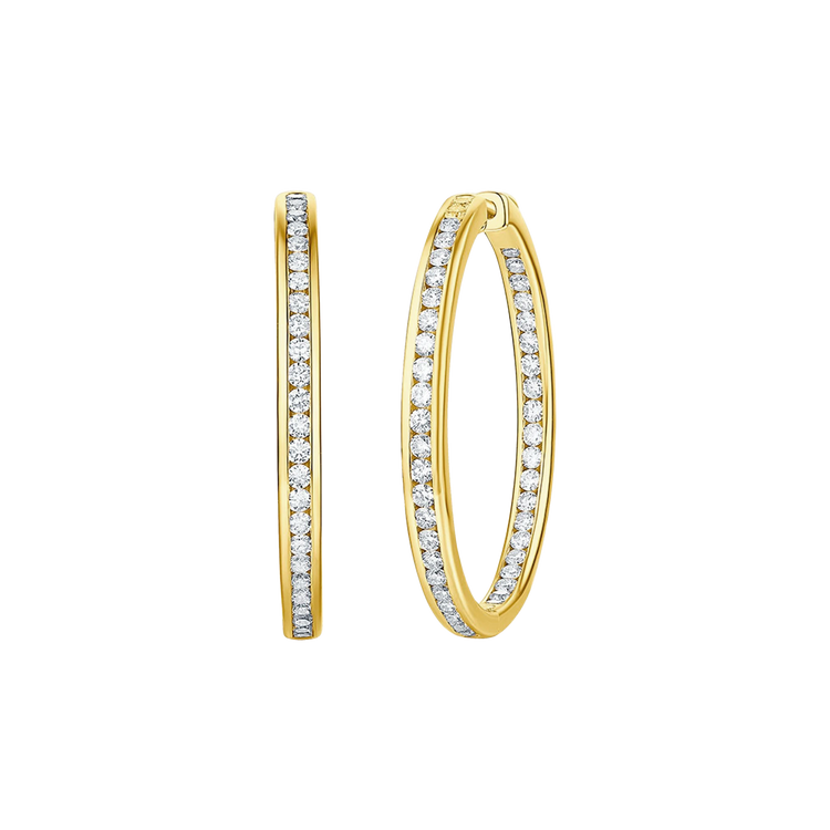 Lab Grown Diamond Channel Inside-Out Hoops