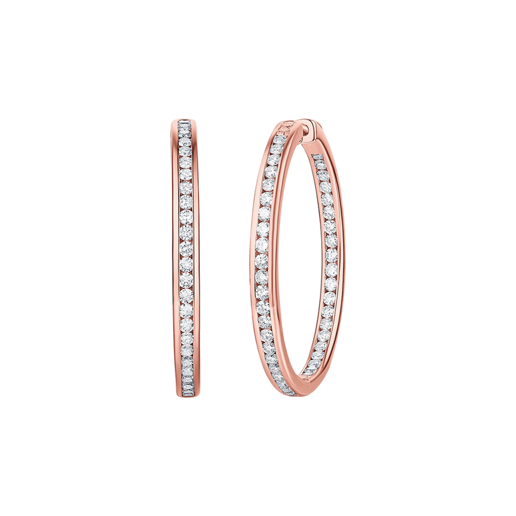 Lab Grown Diamond Channel Inside-Out Hoops