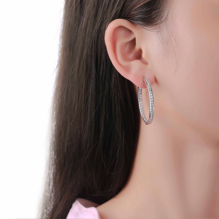 Lab Grown Diamond Channel Inside-Out Hoops