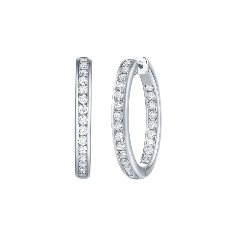Lab Grown Diamond Channel Inside-Out Hoops