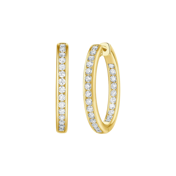 Lab Grown Diamond Channel Inside-Out Hoops