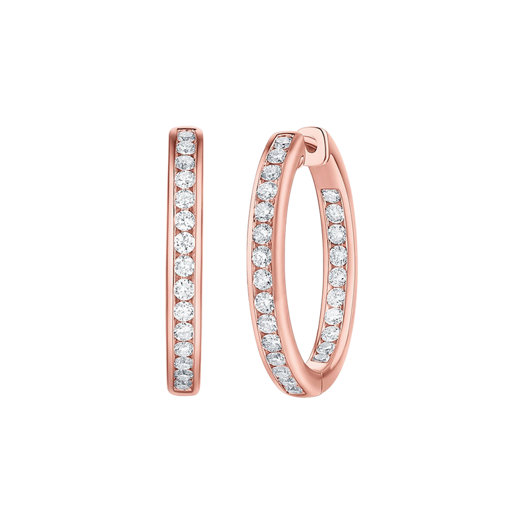 Lab Grown Diamond Channel Inside-Out Hoops