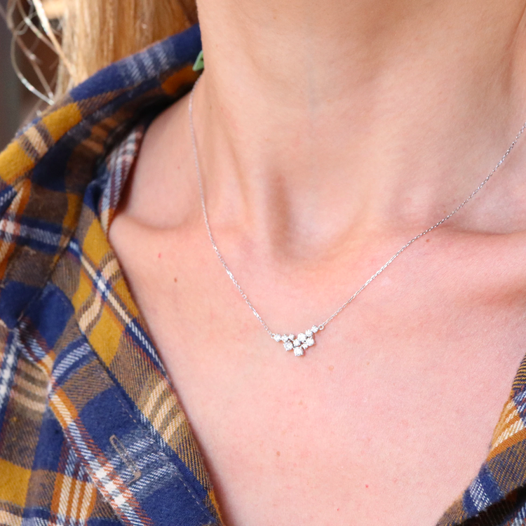 Lab Grown Diamond Cluster Necklace