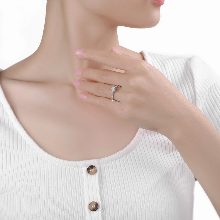 Lab Grown Diamond Classic Pavé Engagement Ring