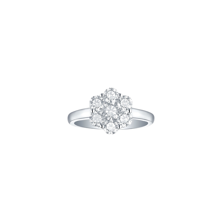 Lab Grown Diamond Cluster Flower Engagement Ring