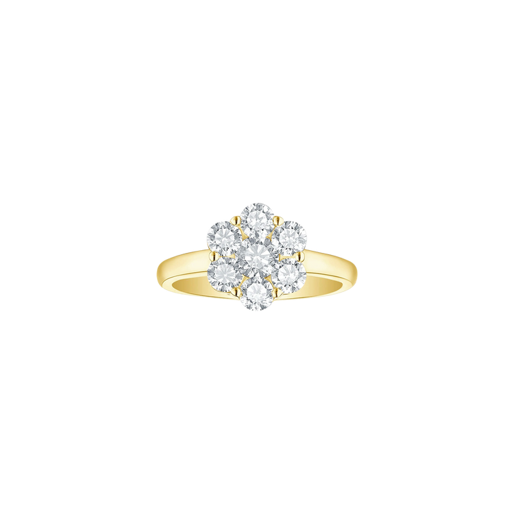 Lab Grown Diamond Cluster Flower Engagement Ring