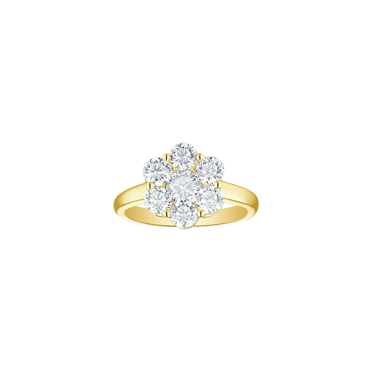 Lab Grown Diamond Cluster Flower Engagement Ring