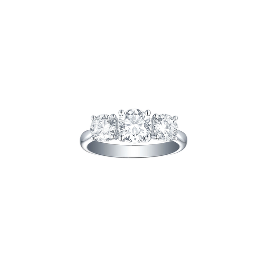 Lab Grown Diamond Three Stone Engagement Ring