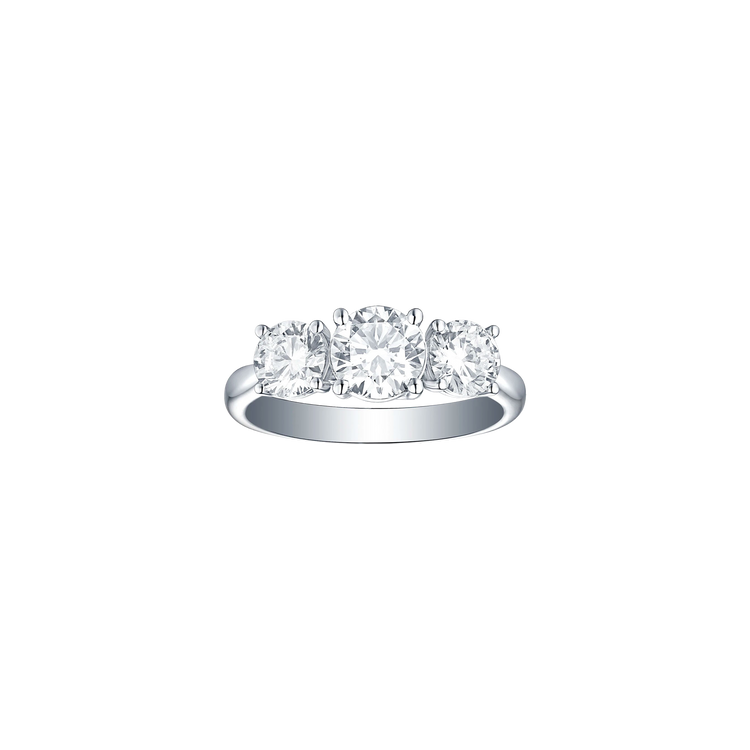 Lab Grown Diamond Three Stone Engagement Ring