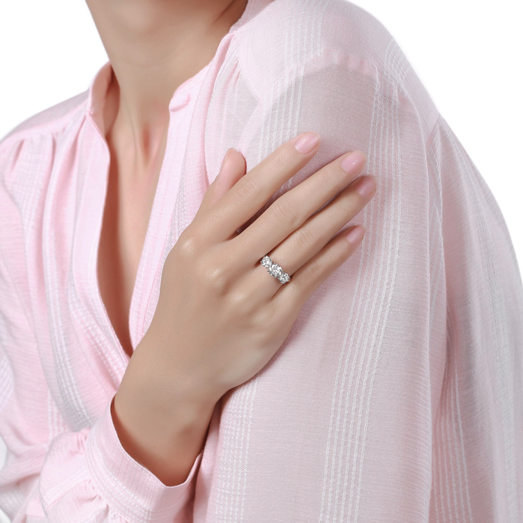 Lab Grown Diamond Three Stone Engagement Ring