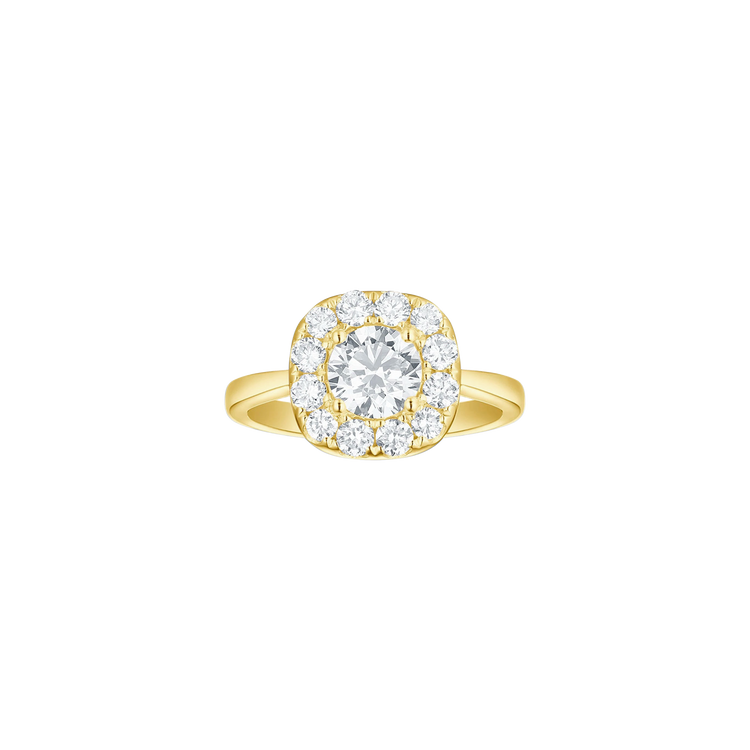 Lab Grown Diamond Cushion Halo Engagement Ring