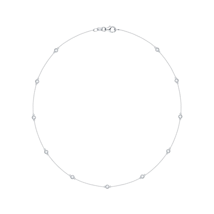 Lab Grown Diamond Bezel Set Station Necklace