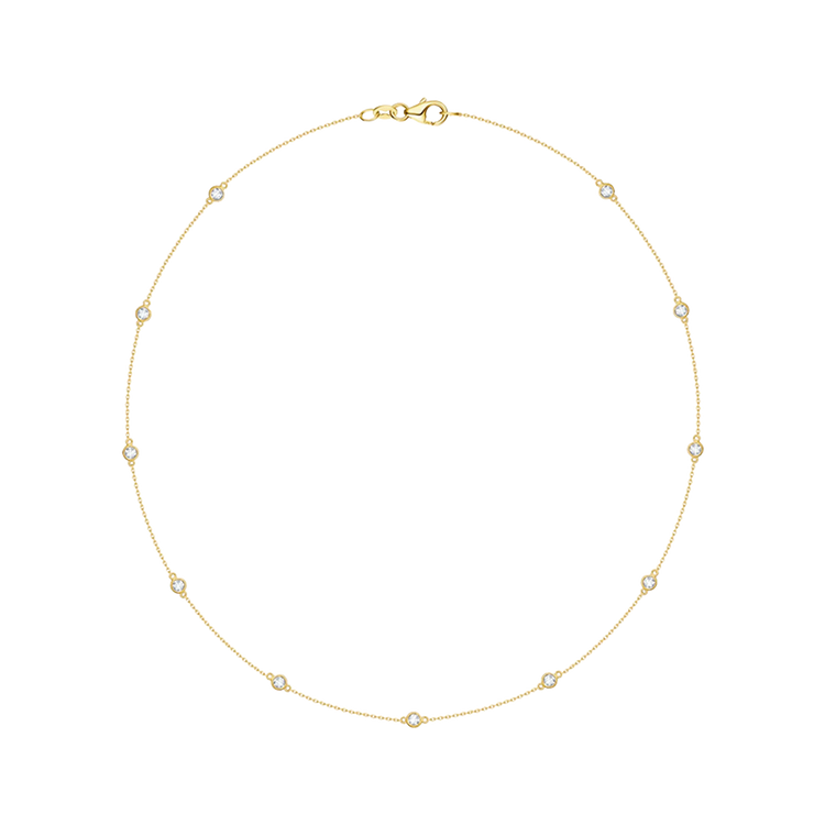 Lab Grown Diamond Bezel Set Station Necklace