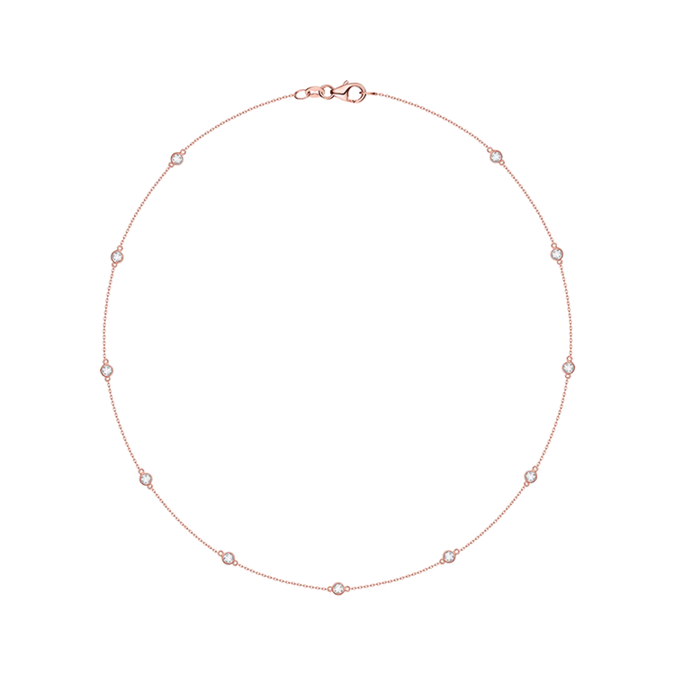 Lab Grown Diamond Bezel Set Station Necklace