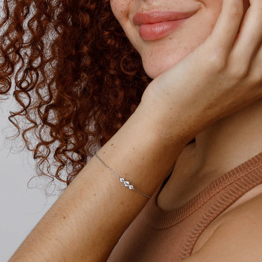 Lab Grown Diamond Three-Stone Bracelet