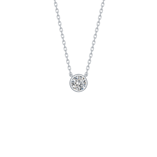 Lab Grown Diamond Bezel Set Solitaire Necklace