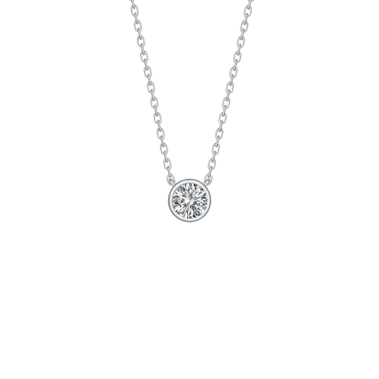 Lab Grown Diamond Bezel Set Solitaire Necklace