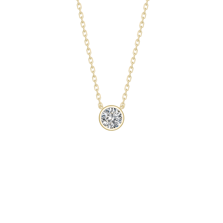 Lab Grown Diamond Bezel Set Solitaire Necklace