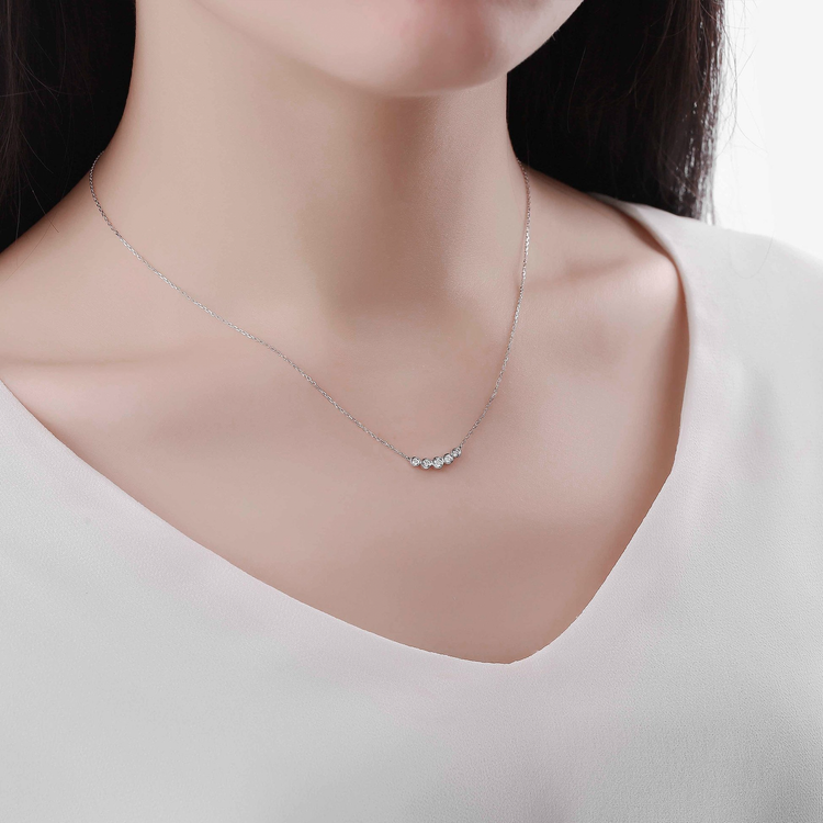 Lab Grown Diamond Petite Smile Necklace