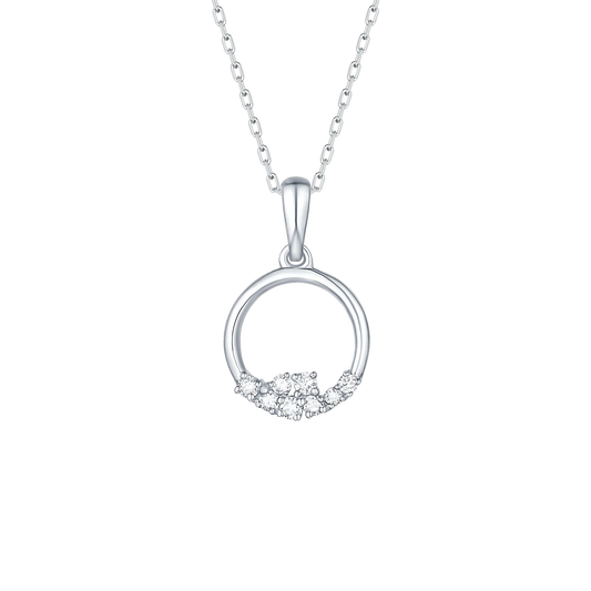 Lab Grown Diamond Circle Cluster Necklace
