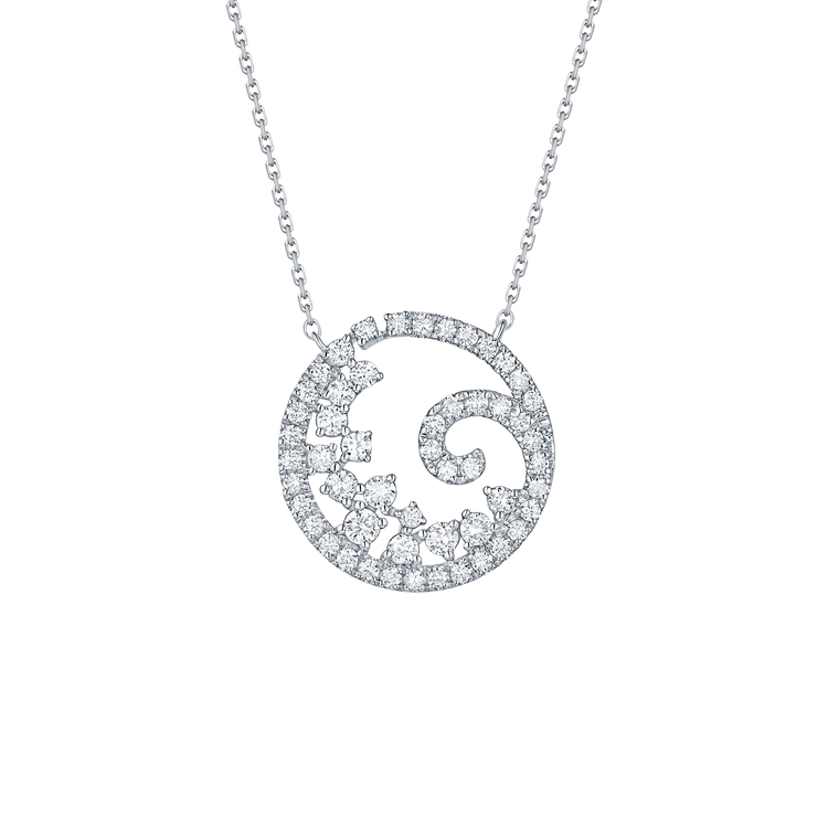 Lab Grown Diamond Cluster Swirl Necklace