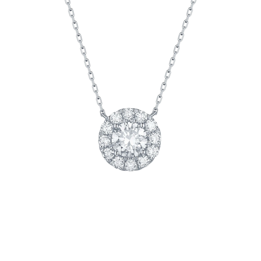 Lab Grown Diamond Halo Necklace