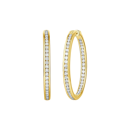 Lab Grown Diamond Channel Inside-Out Hoops