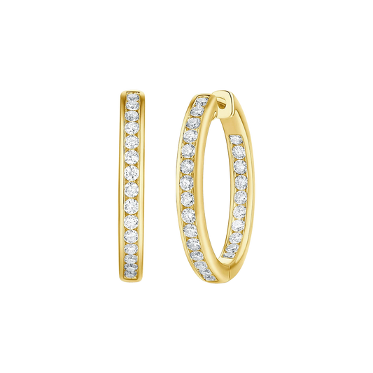 Lab Grown Diamond Channel Inside-Out Hoops
