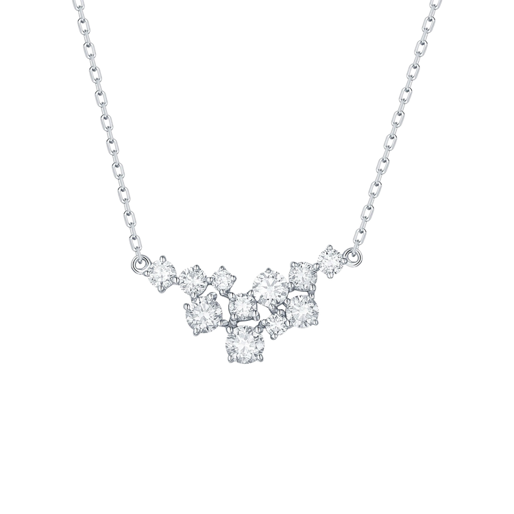 Lab Grown Diamond Cluster Necklace