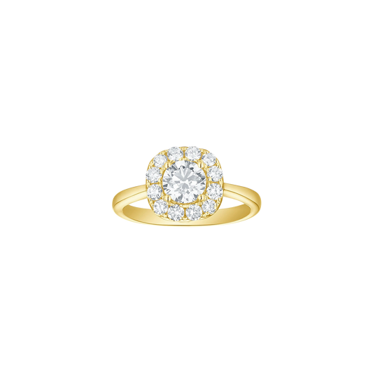 Lab Grown Diamond Cushion Halo Engagement Ring