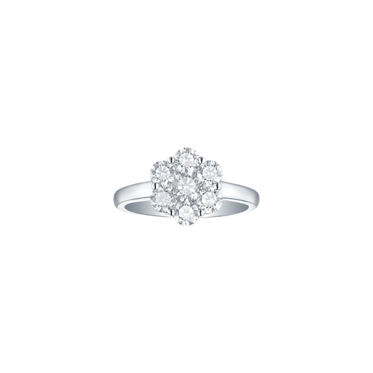 Lab Grown Diamond Cluster Flower Engagement Ring