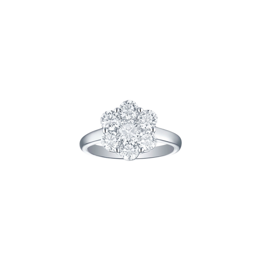 Lab Grown Diamond Cluster Flower Engagement Ring