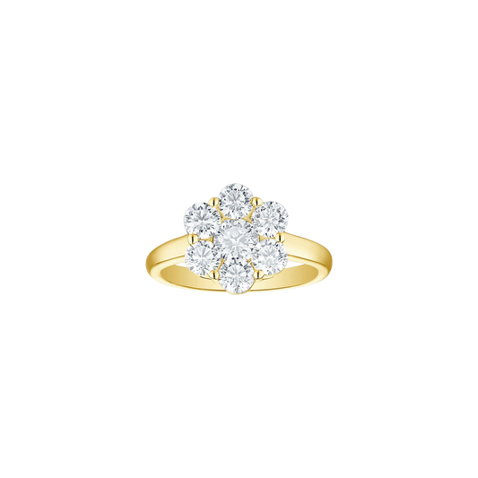 Lab Grown Diamond Cluster Flower Engagement Ring