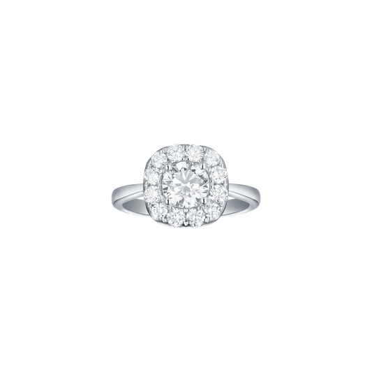 Lab Grown Diamond Cushion Halo Engagement Ring