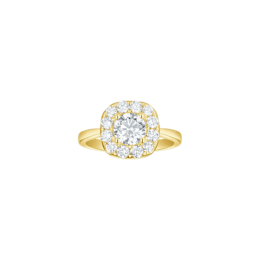 Lab Grown Diamond Cushion Halo Engagement Ring