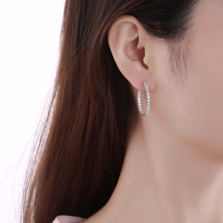 Lab Grown Diamond Classic Inside-Out Hoops