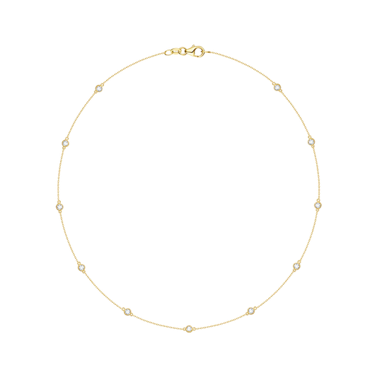 Lab Grown Diamond Bezel Set Station Necklace
